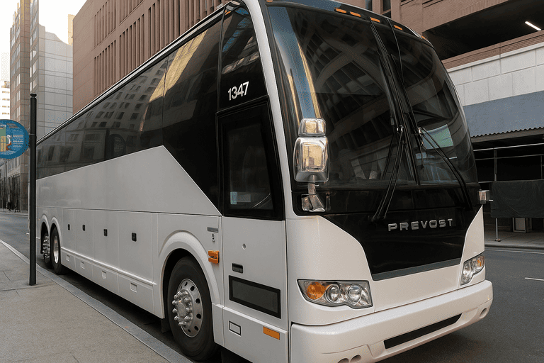 a Erie Minibus Company coach bus