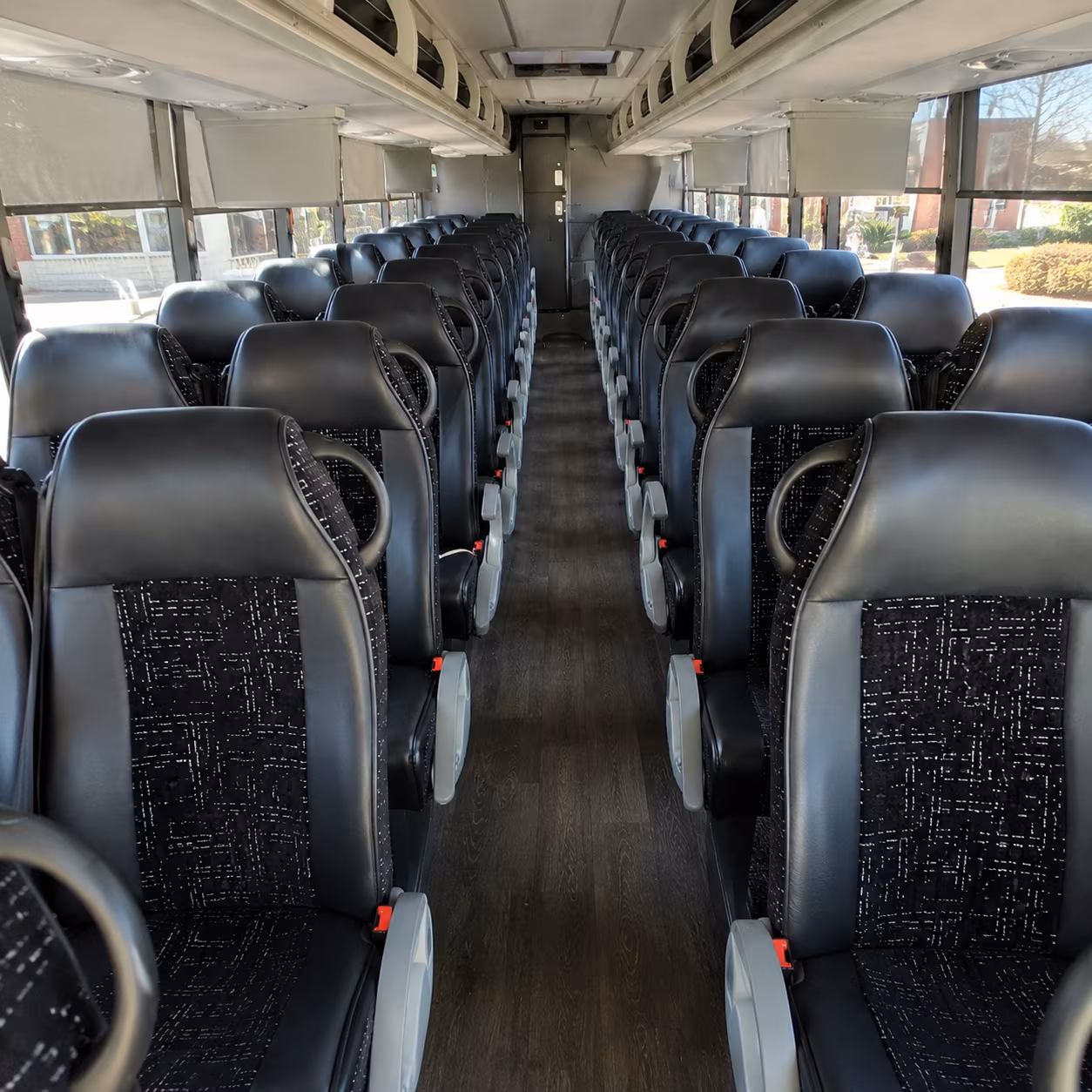 erie 54 passenger charter bus inside