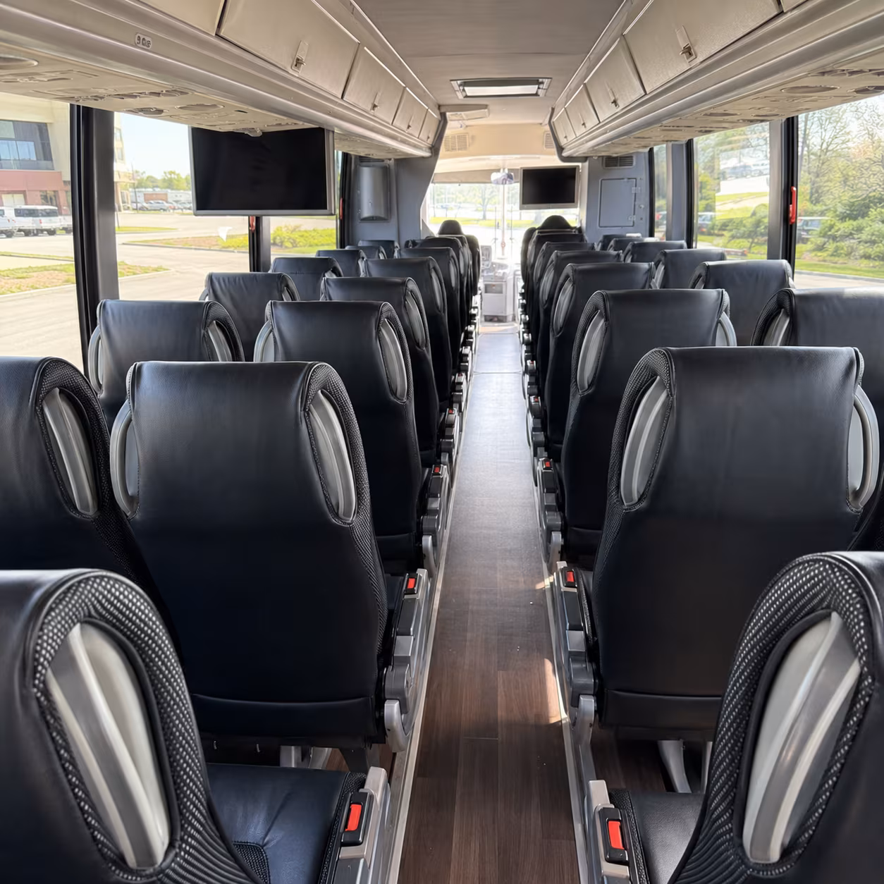 erie 56 passenger charter bus inside