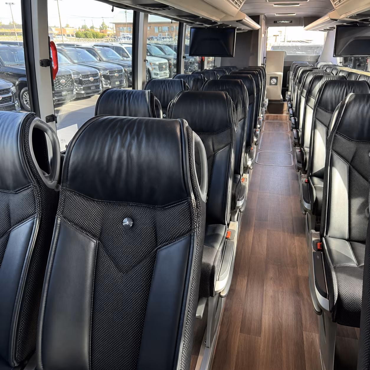 erie charter bus inside